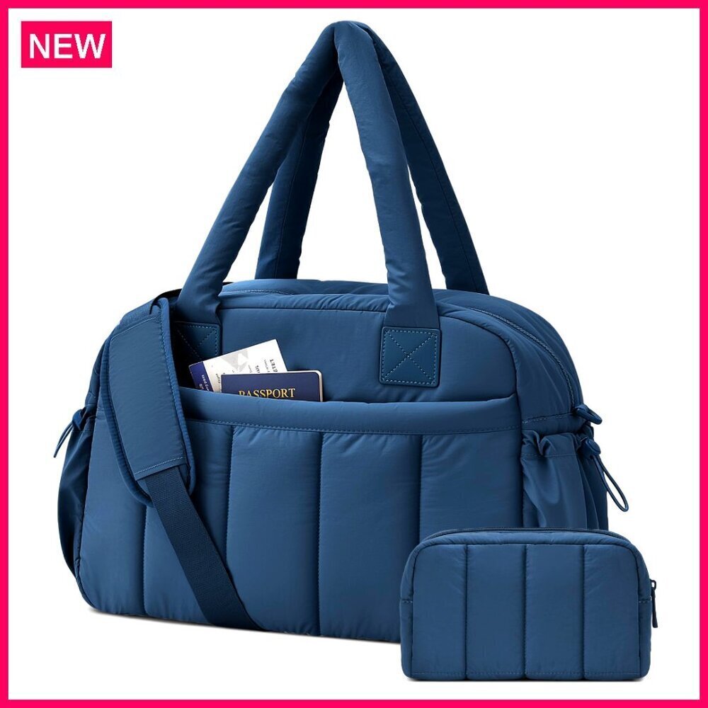 Lightweight Water Resistant Duffel Bag with Toiletry Pouch Carry On Weekender